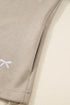 Contrast Bow Embroidered Satin Drawstring Zip Front Hooded Drop Shoulder Jacket